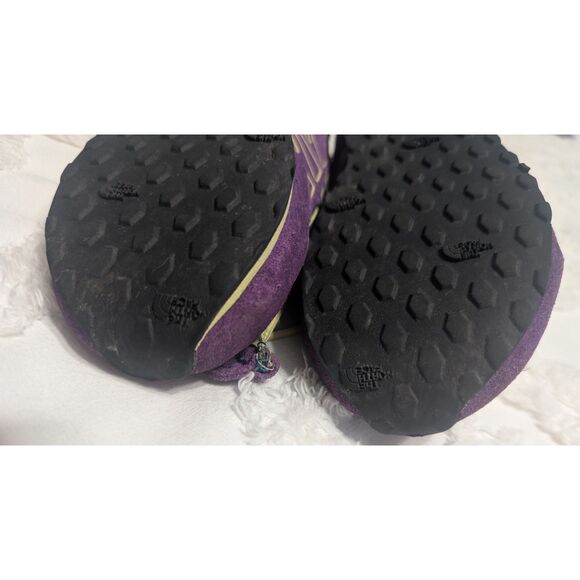 🥾 The North Face Girls Suede Trail Shoes Purple/Yellow Size 12 - Picture 7 of 10
